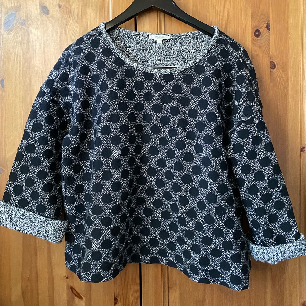 Madewell Reversible Polka Dot Sweater